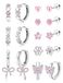 Solidchoice - Set van 6-8 Boucles d'oreilles pour fille - Acier chirurgical, hypoallergénique