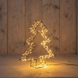 Anna's Collection kerstverlichting boom metaal 3D zwart 36cm 300LED classic warm