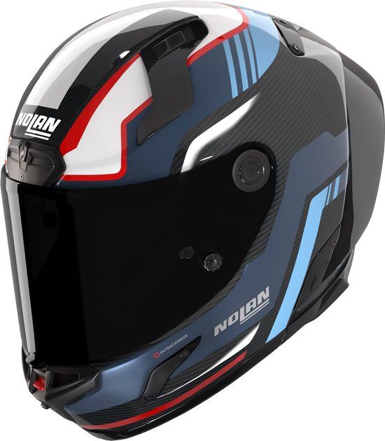 Nolan X-804 RS Ultra Carbon Piega Helm - Blauw/rood - XS
