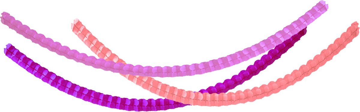 Folat Slingers Pastel Papier Roze/Rood 3 Meter 3 Stuks