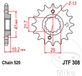 JT Sprockets JTF308.14 14T Staal Voorwiel