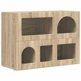 vidaXL Dressoir ELST Sonoma Eiken Bewerkt hout
