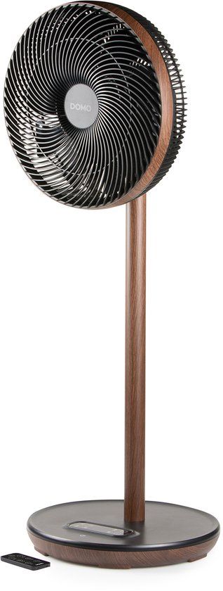 DOMO DO8155 Statiefventilator Wood Style - ECO - 3D Oscillatie - Ø 33cm - Hout