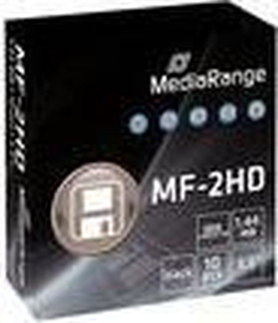 Merkloos MediaRange 10 x 3.5" 1.44MB Floppy Diskettes - Zwart