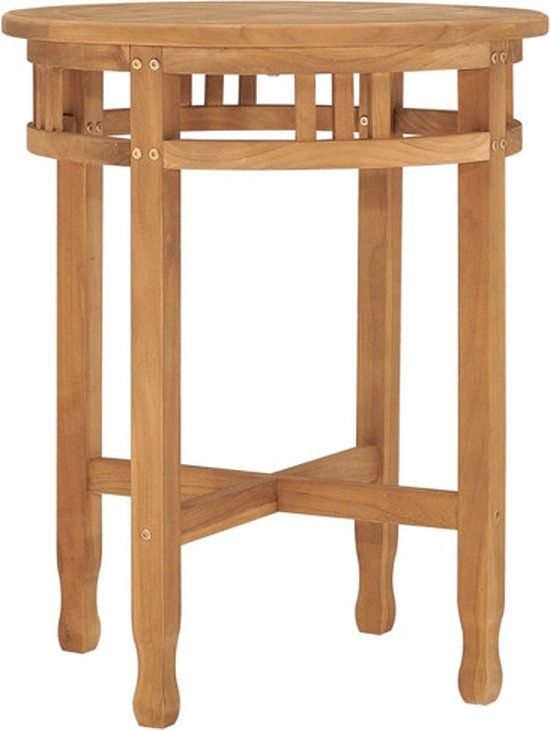 vidaXL Bistrotafel inklapbaar Ø60x75,5 cm massief teakhout