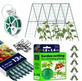 KADAX komkommer trellis set - 13 x plantstok 180 cm, trellis net 2 x 10 m, 5 x plantstok connectors, 30 m tuindraad