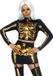 Leg Avenue Golden Skeleton Dames Skelet Kostuum Zwart/Goud Maat S