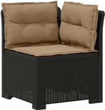 vidaXL Tuinbank met Kussens Rattan Look PP Antraciet