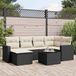 Maison Exclusive - Ensemble de meubles de jardin 7 pièces avec canapé et coussins, noir, en polyrotin