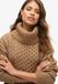 Superdry - Kabeltrui-jurk met rolkraag - Dames - Jurken - Wolmix - Dierenprint - Lang - Lange mouw - Col - Island Caramel Twist - UK16-EU44