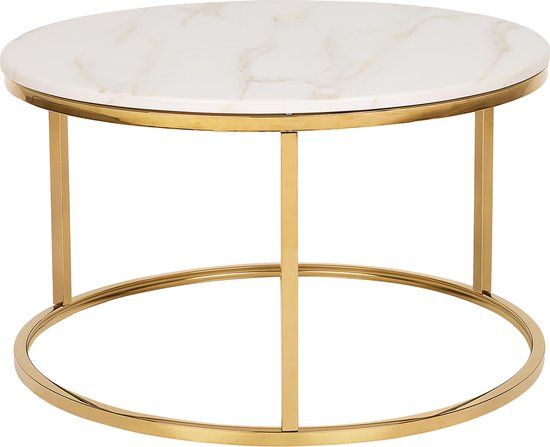 Beliani CORAL Salontafel - Beige - Rond - Design