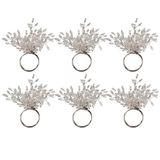 DII Decoratieve Servet Ring Houder Set, Zilver Kralen Starburst, 4" Diameter