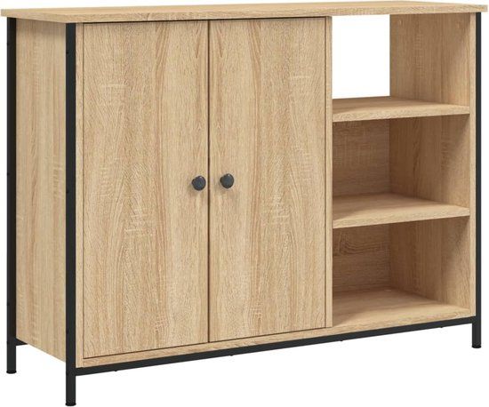vidaXL Dressoir 100x33x75 cm bewerkt hout sonoma eikenkleurig