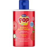 Chicco POP Bubbly Douchebad Strawberry Candy, schuimzeep voor kinderen, zacht douchebad, veganistische formule, 300 ml