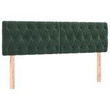 vidaXL Hoofdeind & Voeteind Donkergroen 160x7x78/88 cm Fluweel