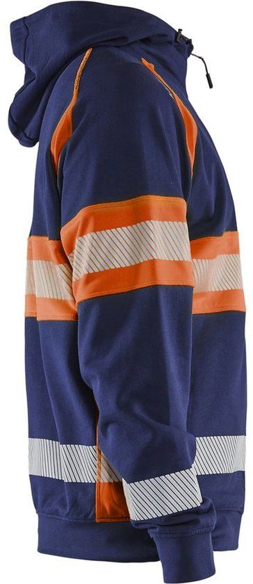 Blåkläder 3552-1158 High vis Hooded sweatshirt - Marineblauw/Oranje - M