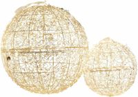 LOBERON Ledbol set van 2 Ambertin champagne