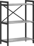 vidaXL Boekenplank 60 x 30 x 85 cm Bewerkt hout Grijs sonoma
