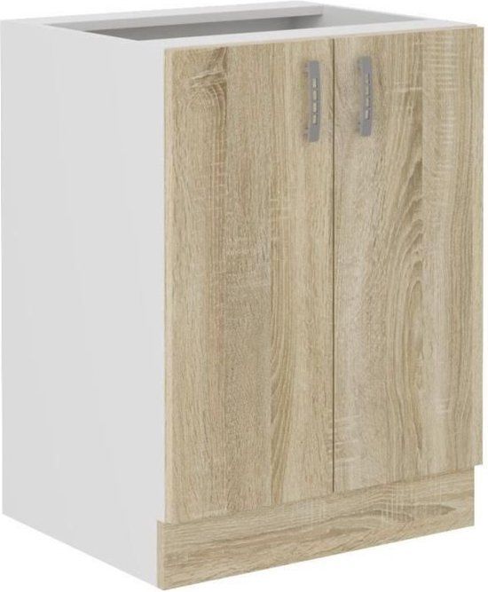 BigBuy SARA keukenonderkast - 2 deuren - Sonoma eiken decor - L60 x D48 x H 82 cm