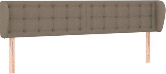 vidaXL Hoofdbord met randen 203x23x78/88 cm stof taupe