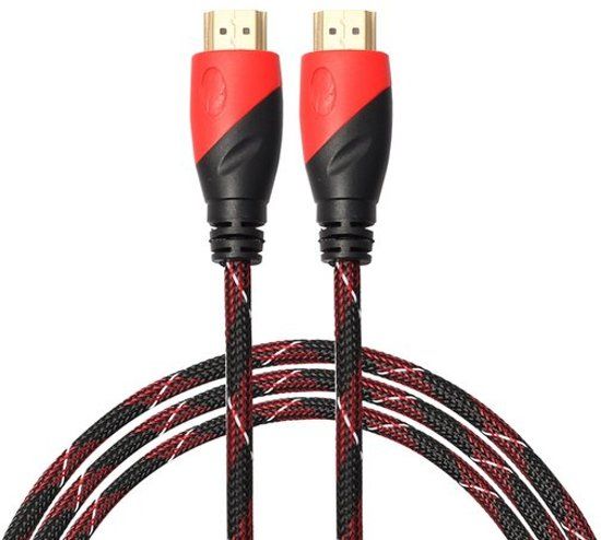 By Qubix Qubix HDMI kabel 1.8 meter - HDMI naar HDMI - 1.4 versie - High Speed - Red line