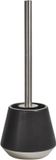 Spirella Joshua Toiletborstel Zwart en Zilver – WC Borstel van Keramiek – Compact Design 13,5 x 38,5 cm