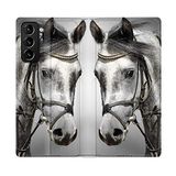 Beschermhoesje Samsung Galaxy S21 Plus hoesje, leer, paard motief, wit