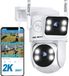GENBOLT WiFi Beveiligingscamera Buiten 2K Dual Lens POE Kleuren Nachtzicht 24 7 Opname Bewegingsdetectie