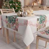 PETTI Artigiani Italiani - Kerst Tafelkleed Vlekbestendig Rechthoekig Tafelkleed voor Keuken, Motief Roze Soldaatjes, 140x360 cm, 100% Made in Italy