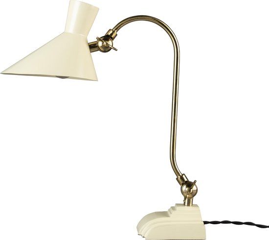 Dutchbone Gaia Tafellamp / Bureaulamp Ivoor - Beige - E27 - 2.50 m Snoer