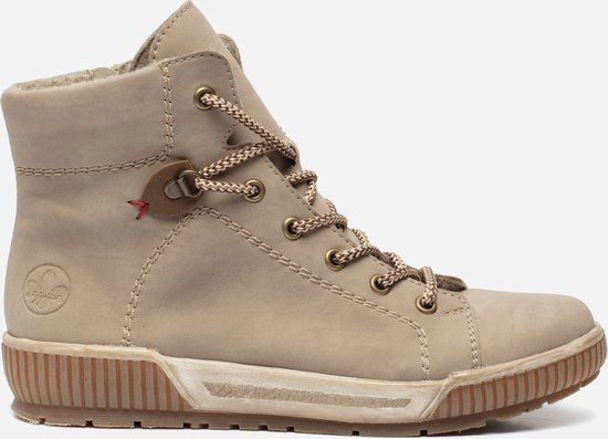 Rieker Dames Veterboot Beige Maat 37