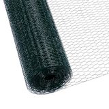 CCLIFE Kippenhek gevogelte net, maaswijdte 25 mm, hoogte 100 cm, lengte 25/50 m, PVC-gecoat groen