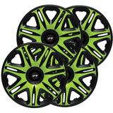 Simoni Racing NASG Wieldoppen, universele wieldoppen, 14 inch, zwart en groen