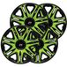 Simoni Racing NASG Wieldoppen, universele wieldoppen, 14 inch, zwart en groen