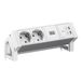 Bachmann DESK2 ALU WHITE 2xCEE7/3, 1xUSB C/C 45W L=0,2m RAL9010