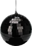 Christmas Decoration discobal kerstbal - 1x - zwart - 12 cm - kunststof
