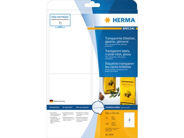 HERMA Etiket 8019 99.1X139mm 100st