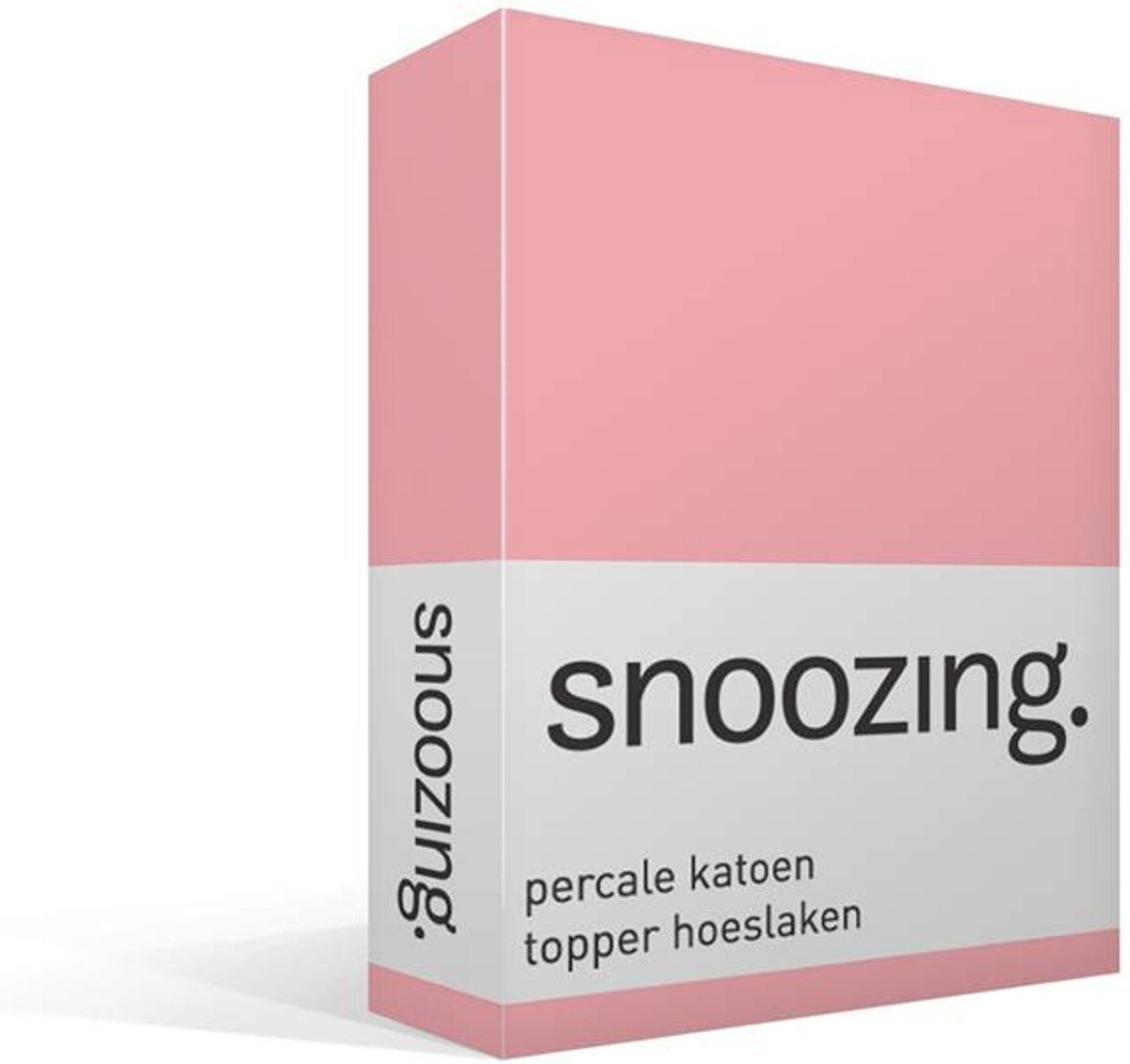 Snoozing percale katoen topper hoeslaken - Lits-jumeaux (180x220 cm) - Roze