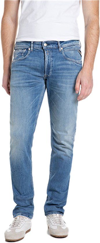 Replay Grover Straight Fit Jeans Blauw W34 x L32