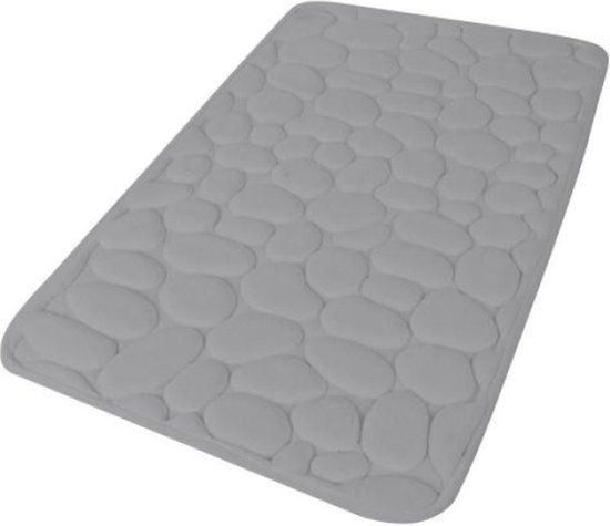 Urban Living Badkamerkleedje/badmat tapijt - memory foam - steengrijs - 50 x 80 cm - anti slip