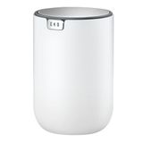 EKO Mini-prullenbak voor op het bureau met scharnierend deksel, 0,4 gallon, kleine ronde prullenbak voor op het bureau, thuis of in de auto (wit)