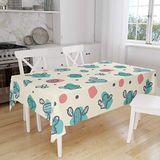 Bonamaison Tafelkleed, Anti-Mold, Sneldrogend, Waterdicht, 100% Polyester Tafellaken, 140cm x 160cm - Ontworpen en Vervaardigd in Turkije