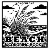 Livre de coloriage monochrome pour la plage