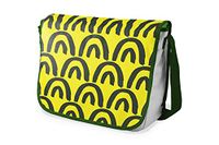 Bonamaison Digitaal bedrukte Messenger schooltas met kaki riem voor studenten, crossbody tas, koerierstas, schoudertas voor kinderen, meisjes, jongens, maat: 29x36 cm