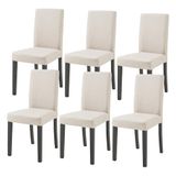 [en.casa] Set van 6 gestoffeerde eetkamerstoelen