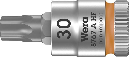 Wera 8767 A HF TORX Zyklop Bitdop T30 met 1/4"-aandrijving, met vasthoudfunctie dopsleutel T30x28mm