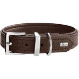 HUNTER Hondenhalsband Sofia, bruin, kunstleer, rundnappa-look, maat 35