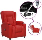 vidaXL Fauteuil Elektrisch Verstelbaar Kunstleer Wijnrood
