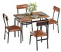 Ensemble de salle à manger pour 5 personnes - Ensemble de salle à manger industriel pour 4 personnes - Table rectangulaire en bois pour petits espaces - 4 chaises en similicuir - Marron