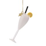 Vondels Scroppino Cocktail 15cm Verre Boule de Noël, Blanc, 1 Pièce